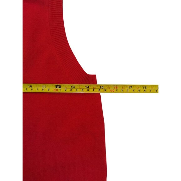 A New Day Red Sleeveless Knit Sweater Vest XS Recycled Polyester Blend, NWT. - Picture 6 of 7